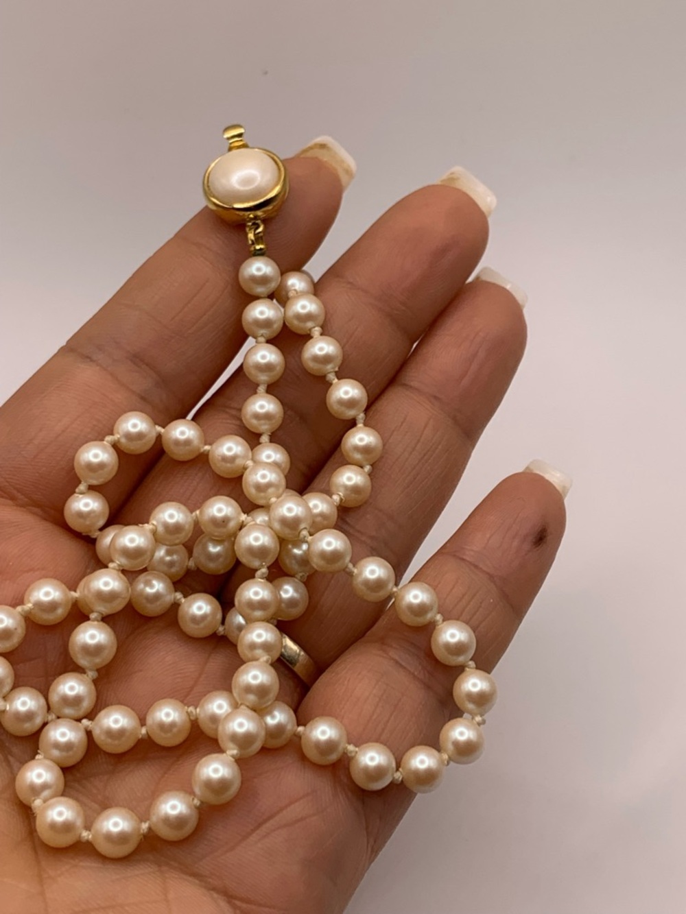 Vintage 6mm faux glass pearl necklace - Picture 5 of 5